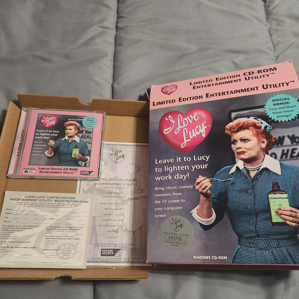 1996 "I Love Lucy" Limited Edition Entertainment Utility Big Box Software
